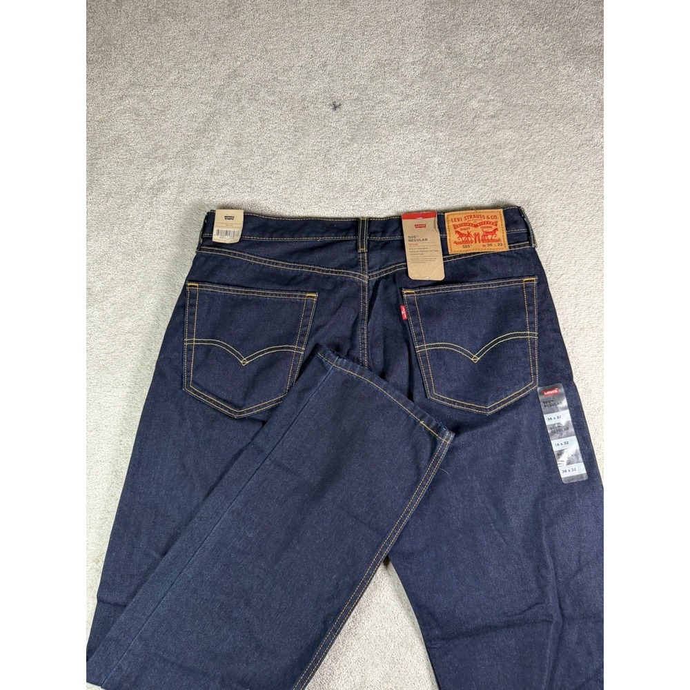 Levi's 505 Dark Wash Denim Blue Jeans Mens , Tag Size 36x32 Actual 36x34 (IRR)